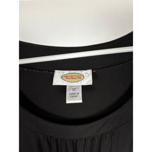 Talbots Black White Polka Belted Midi Dress Size 12 - Picture 6 of 9